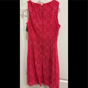Eva NY&Co Fit and Flare Lace Dress Pink Dress